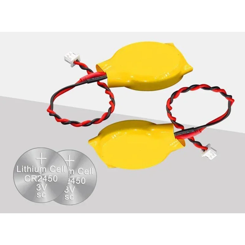 10 шт./лот CR2450 BIOS CMOS батарейка-таблетка с проводом 2-контактный кабель CR 2450 3 В AFPX-BATT