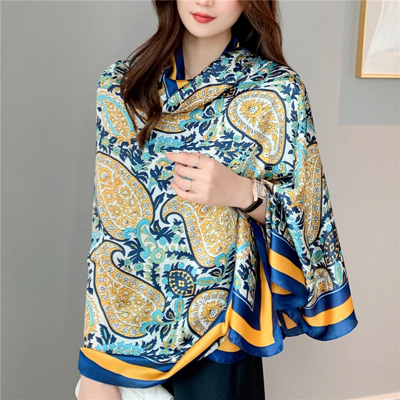 

Новинка 2022, Женский шёлковый шарф, размеры 180*90 см