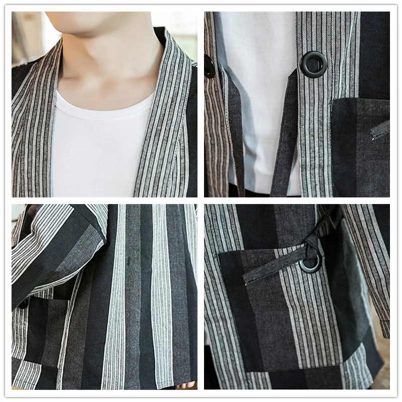 Мужское кимоно в японском стиле уличная одежда Харадзюку Женская юката хаори