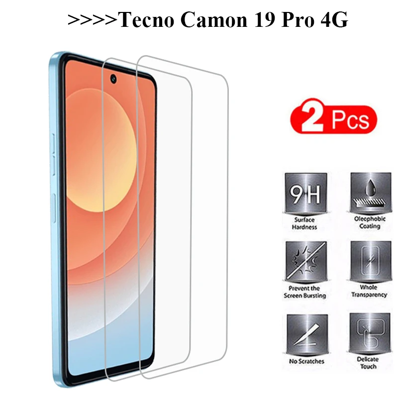 

2PCS Tempered Glass Screen Protector Film For Tecno Camon 19 Pro 4G Glass Cover For Tecno Camon 19Pro 4G Pelicula De Vidrio 6.8"