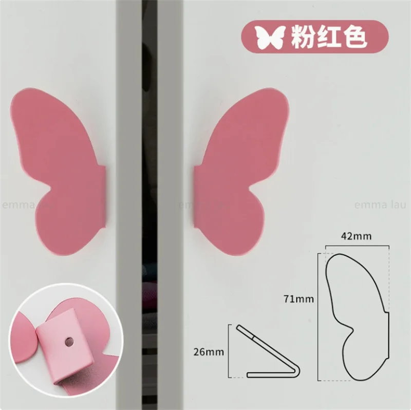 

1 пара железной мебели, дверная ручка шкафа, ручка ящика, розовая бабочка, декор, ручки, шкаф, ручки для шкафа, комната «сделай сам»