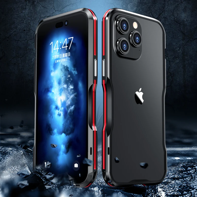 Luphie Metal Frame For Iphone 14 13 12 11 Pro Max Aluminum Alloy Case Bumper 12 13 Mini X Xs Xr Se2020 7 8 Plus Shockproof Cover