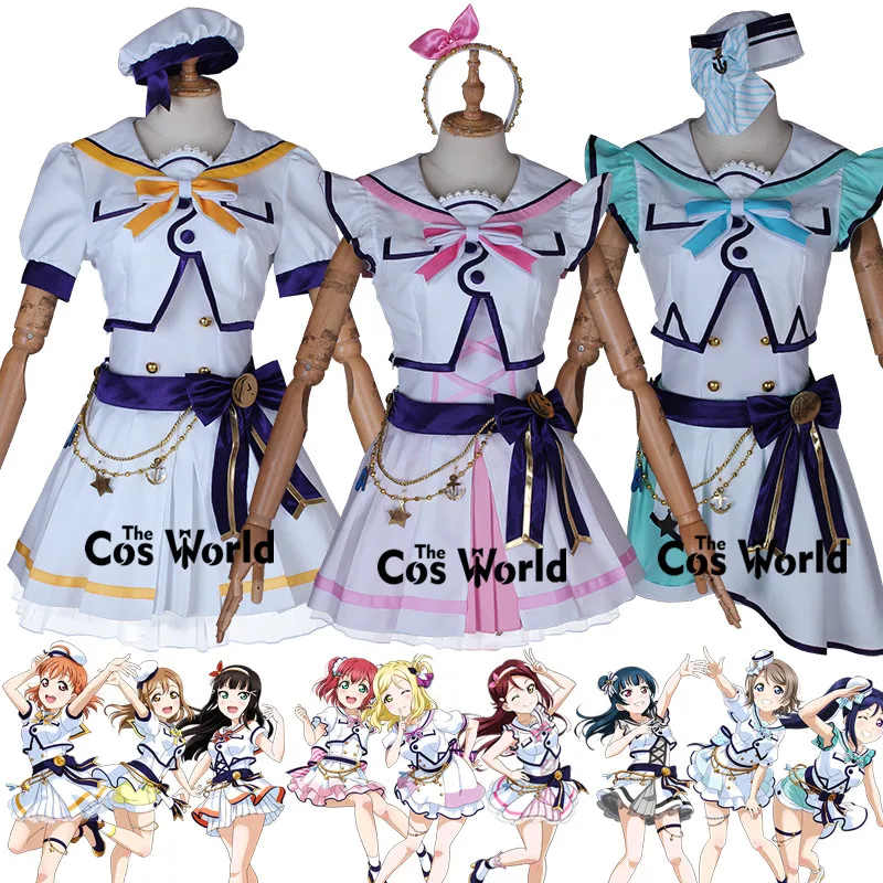 

Love Live Sunshine Aqours 6th Anniversary Party 9 Characters Kurosawa Ruby Dia Hanamaru Yoshiko Dress Uniform Cosplay Costumes