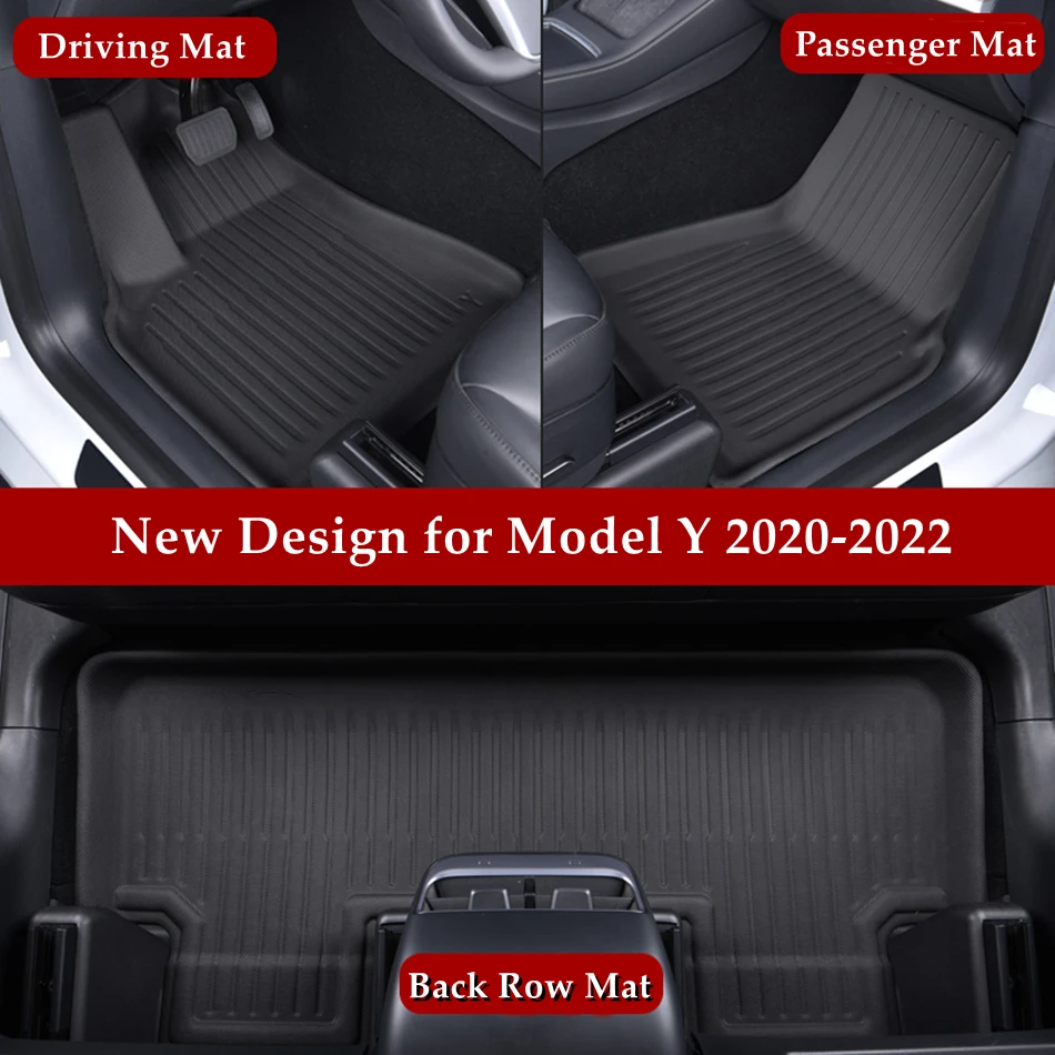 

For Tesla Model Y 2020-2022 New Design 3D XPE Fully Surrounded Car Floor Pad Mats Cargo Liner Trunk Mats Seatback Cushion Pads