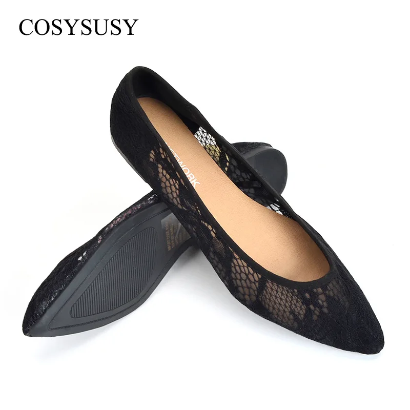 

Lace Beanie Shoes Women's Walking Shoes Summer Flat Pointed Mesh Large Size Sandals Pregnant Women Ladies Sandals