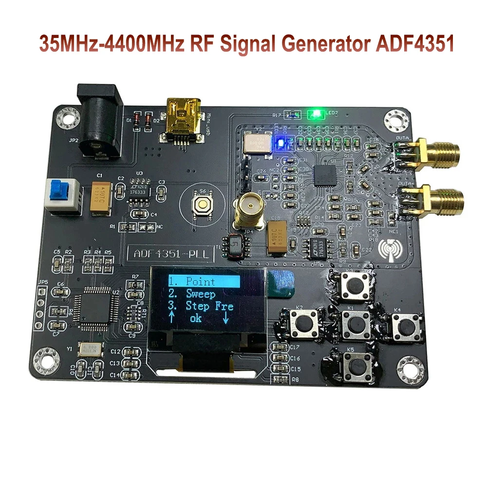 

35MHz-4400MHz RF Signal Generator ADF4351 ADF4350 Module Sweep Frequency Generator PLL With OLED Display