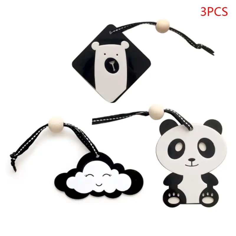 

3 Pcs/set Strollor Hanging Crafts Black White Panda Bear Owls Nordic Baby Fitness Rack Stroller Hanging Pendants