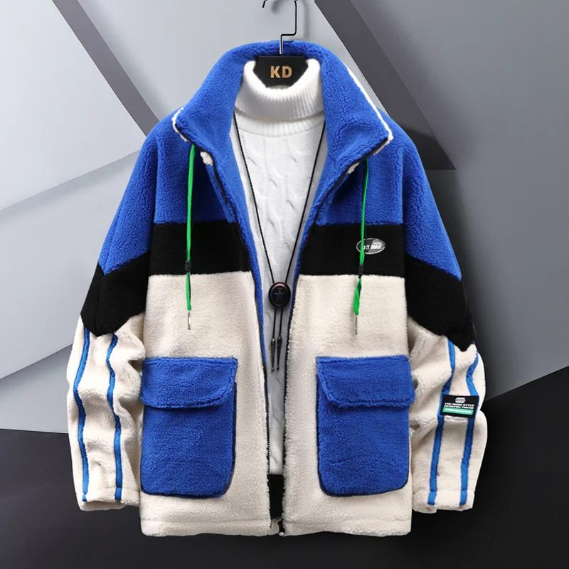 

Winter Warm Coats 2022NEW Men Leisure Lamb Wool Outerwear Zipper Padded Jacket Chic Trendy Thick Fur Plush Warm Mens Clothing