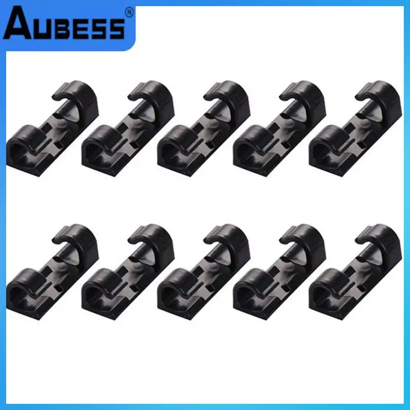 

Self-adhesive Cord Holder 20pcs Cable Management Desktop Home Accessories Tools Tidy Fixed Clamp Data Line Bobbin Winder