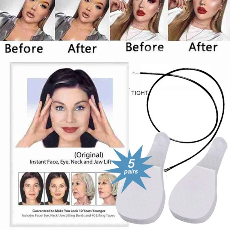 

5 Pairs Invisible Women Beauty Anti-wrinkle Slimming Chin V-Shape Line Lifting Stickers Face Lift Tape Skin Care Tools