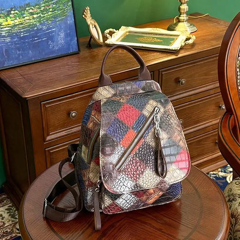 

Женская сумка винтажный кожаный рюкзак женская модная трендовая Повседневная маленькая Женская дорожная сумка молодежный рюкзак