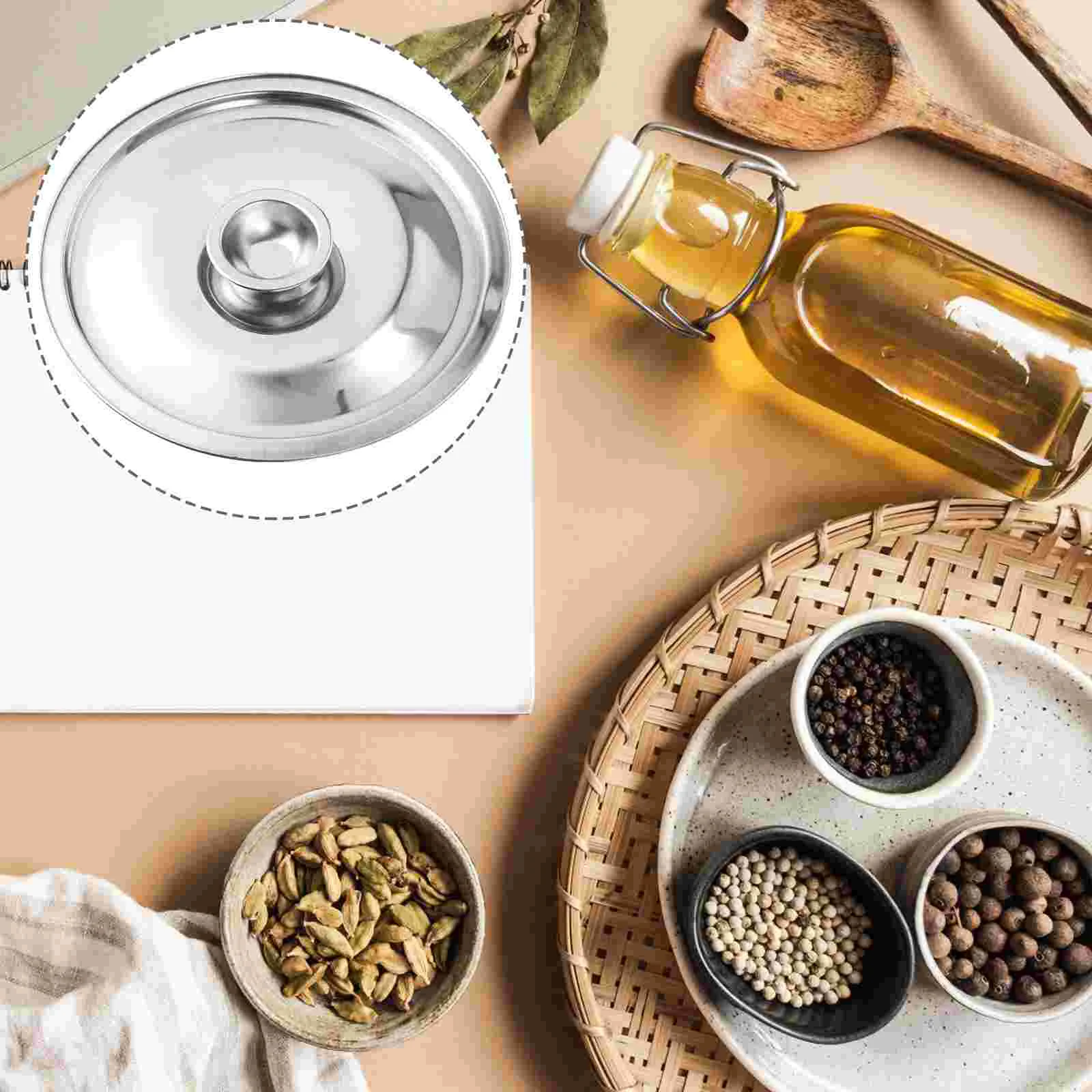 

Stainless Steel Cylinder Head Durable Seasoning Pot Cover Silicone Mason Jar Lids Steamer for clothes