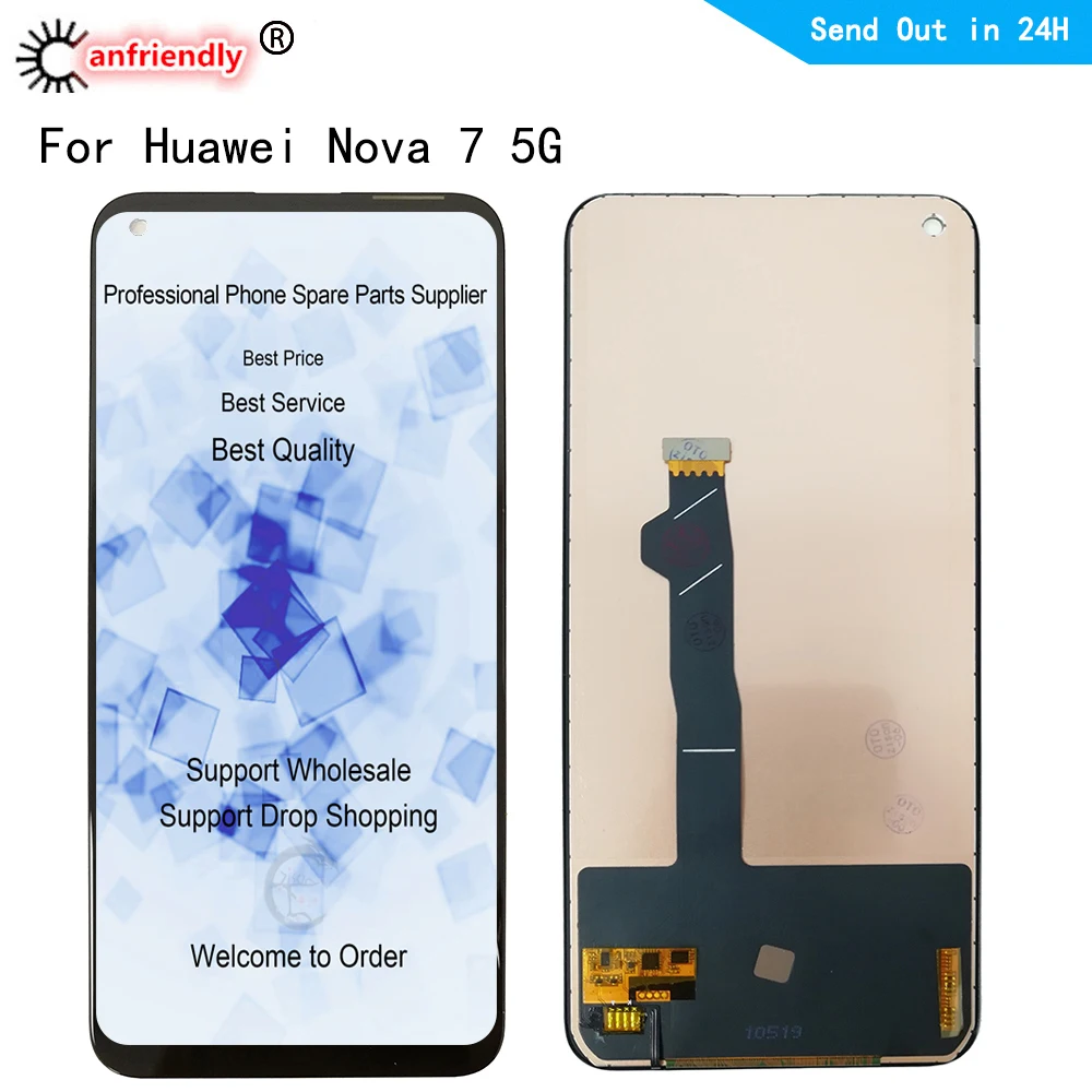 

6.53'' LCD For Huawei nova 7 5G JEF-AN00 NX9 AN20 LCD Display Touch Panel Screen Digitizer With Frame Assembly For Nova 7