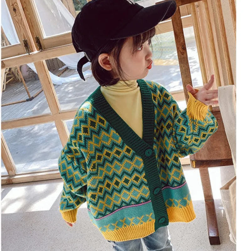 Купи Spring Autumn Kids Clothes Children's Casual Coats Knitted Girls Boys Green Sweater Children Clothing Knitting Baby Cardigan за 1,046 рублей в магазине AliExpress