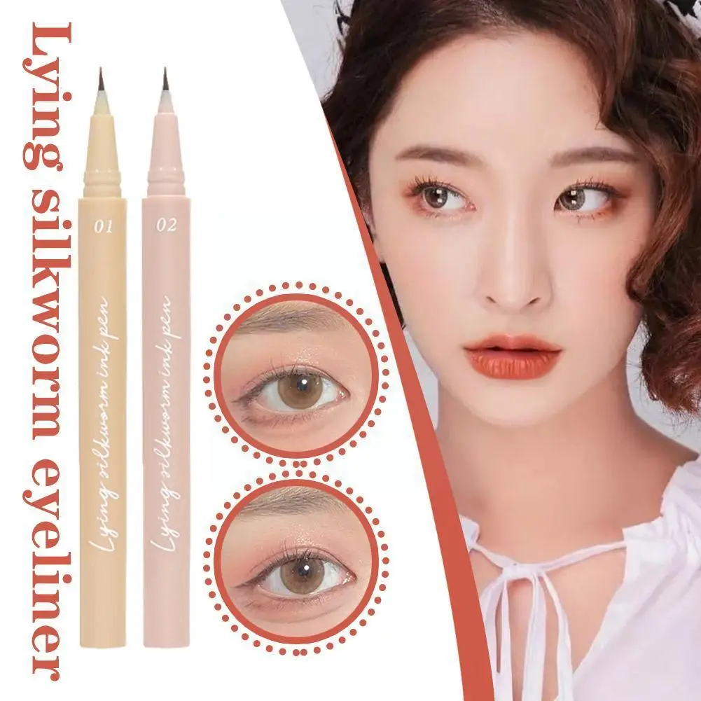

1Pcs Lying Silkworm Eyeliner Pen Quick-drying Waterproof Eyes Liquid Makeup Eye Cosmetics Smooth No Liner Lasting Smudge Lo C1B2