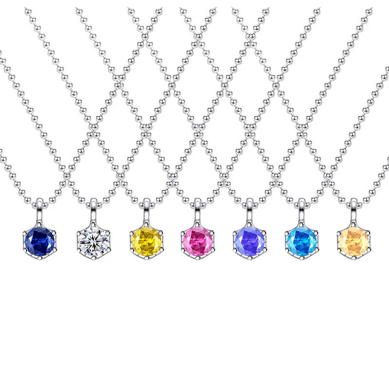 

selling S925 sterling silver fashion Joker trend colorful senior design sense ladies necklace