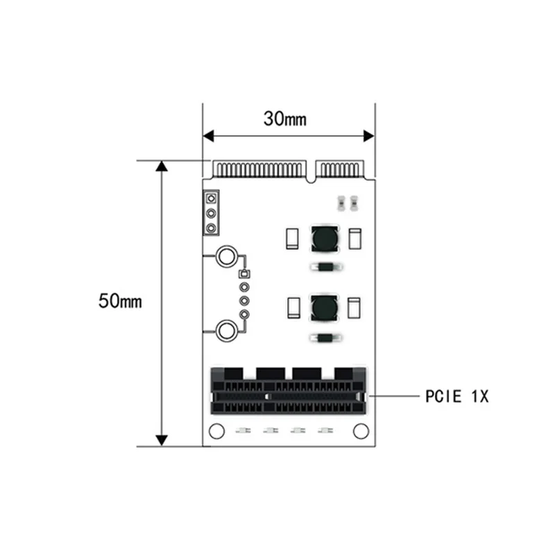 Фото Карта адаптера Mini PCI-E к PCIe X1 MPCI Express 1x Распределительный щит интерфейса для машины №3