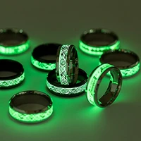 luminous dragon ring stainless steel fluorescent ring plus size finger rings couple jewelry for lovers friends gift