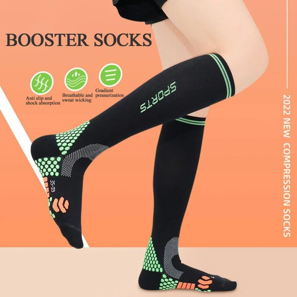 

Titanium Ion Heightening Compression Socks Far Infrared Antiskid Running Sports Socks Nylon Sweat proof Football Socks