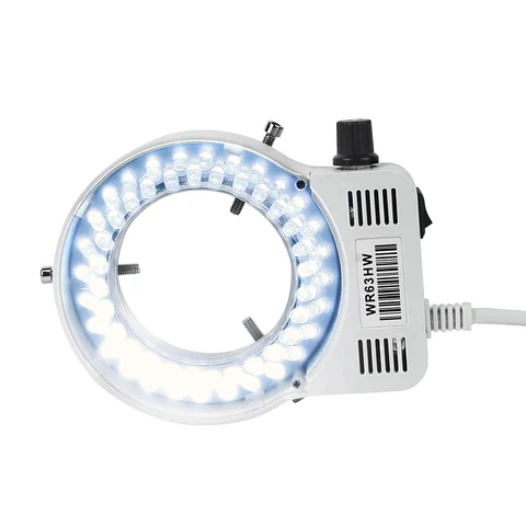 Светодиодная кольцевая подсветка, Регулируемая лампа, промышленный бинокулярный тринокулярный микроскоп, стерео промышленная линза, увеличительное стекло для камеры