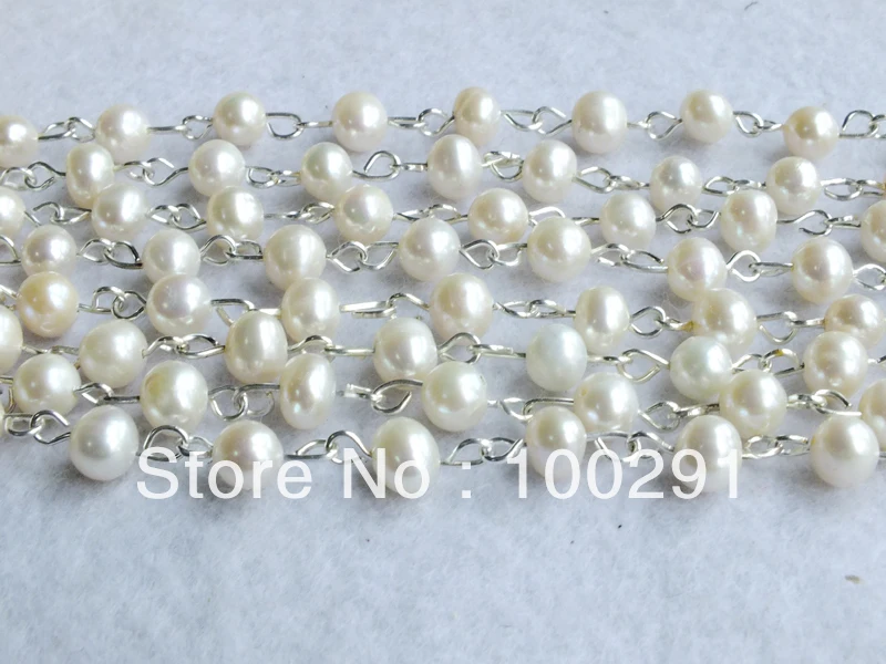 

10m 6MM natural pearl Fashion Handmade Pearl Chain Fit Necklace Bracelet Findings