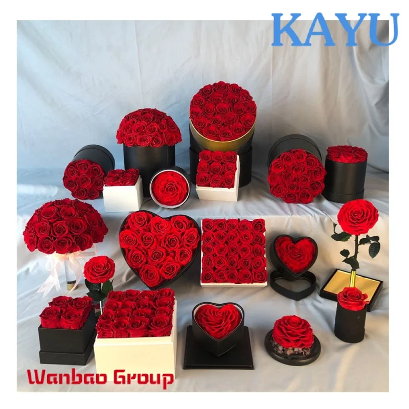 

5 Pcs Lot Black White No Logo Package Custom Hat Shape Luxury Preserved Gift Roses Round Flower Box