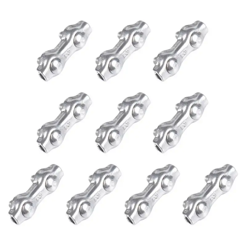 

10PCS M2-M5 Wire Rope Clip Clamp Cable Galvanised Steel Connect Fixing Stainless Steel Duplex 2-Post Cable Clamp Wirerope Clips