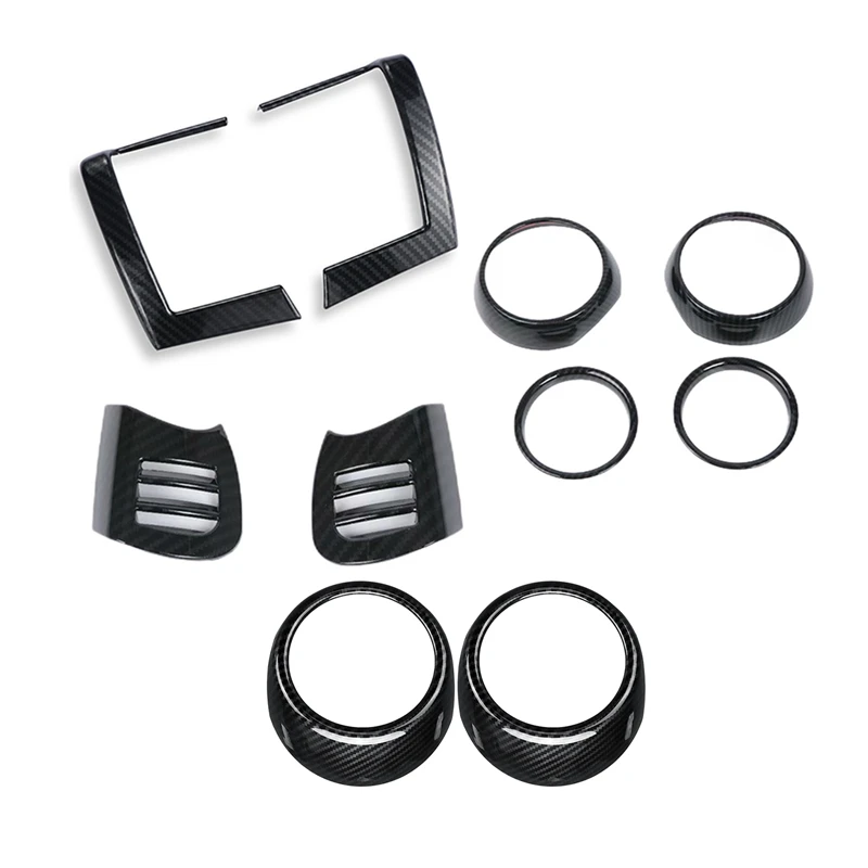 

10 Pcs For MINI Cooper Interior: 8 Pcs Car Air Vent Cover Air Outlet Trims Stickers & 2 Pcs Car Door Handle Cover Trim