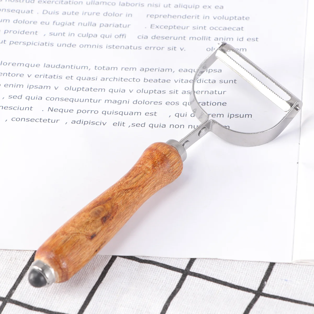 

Garlic Peeler Vegetable Scraper Fruit Stainless Steel Potato Peeler Metal Peeler Wooden Veggie Peeler