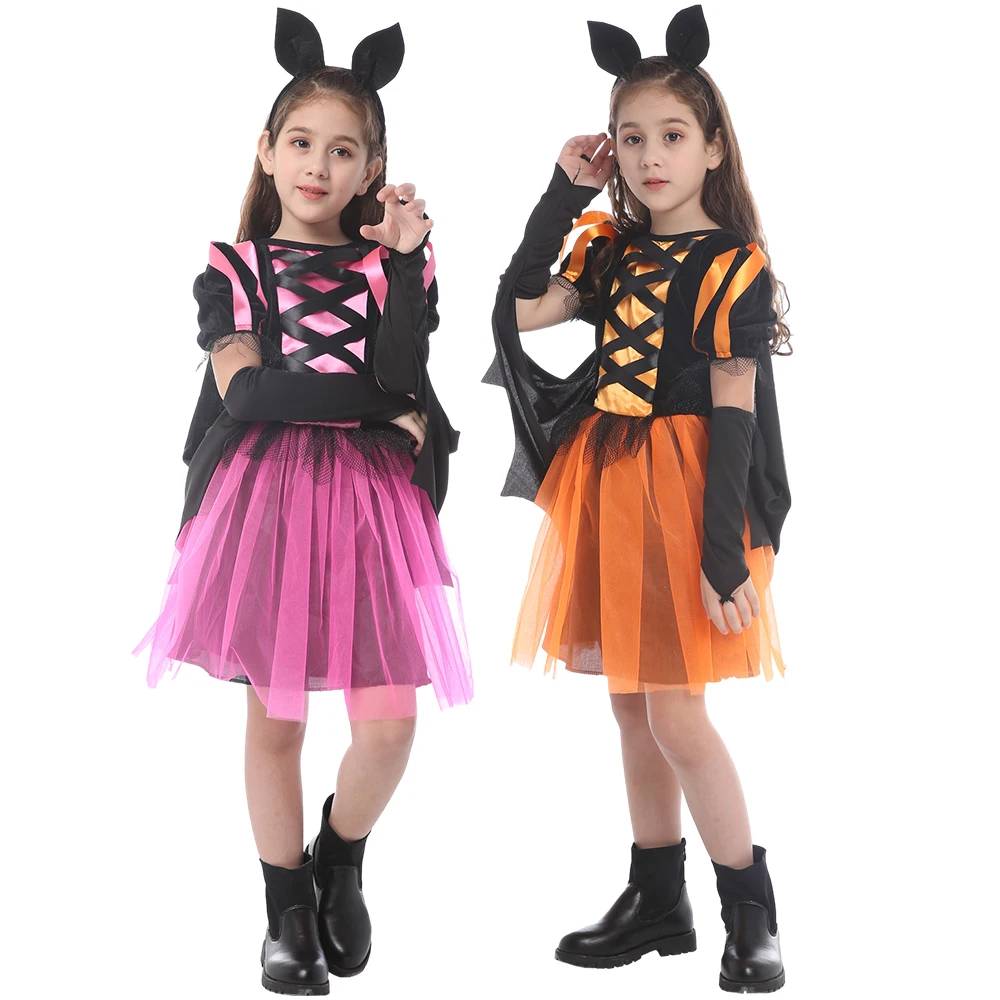 Костюмы На Хэллоуин Для Детей Платье Тему Ведьмы Девочек С Крыльями Летучей Мыши