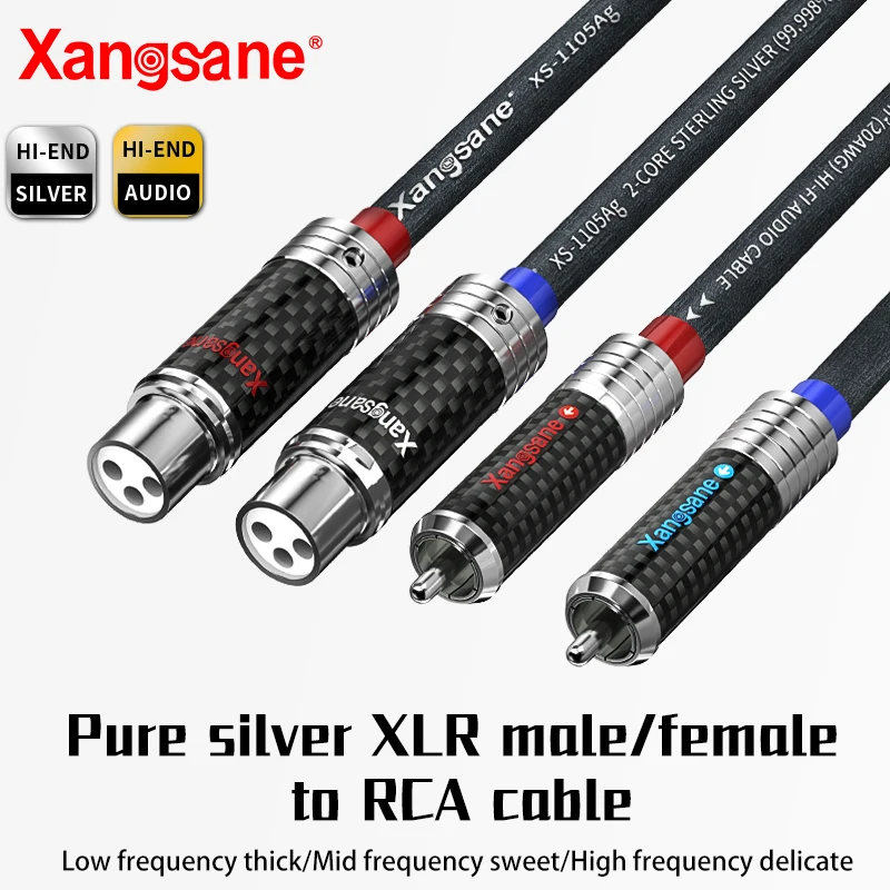 Xangsane hifi xlr to rca 99 998% стерлинговое серебро 1 мм 2-жильный усилитель мощности