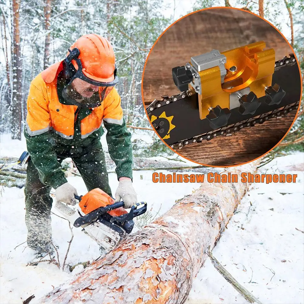 

Portable Stainless Steel + Alloy Chainsaw Sharpener Kit Chainsaw Chain Sharpening Jig For Chainsaws 12ft-20ft For Woodworking