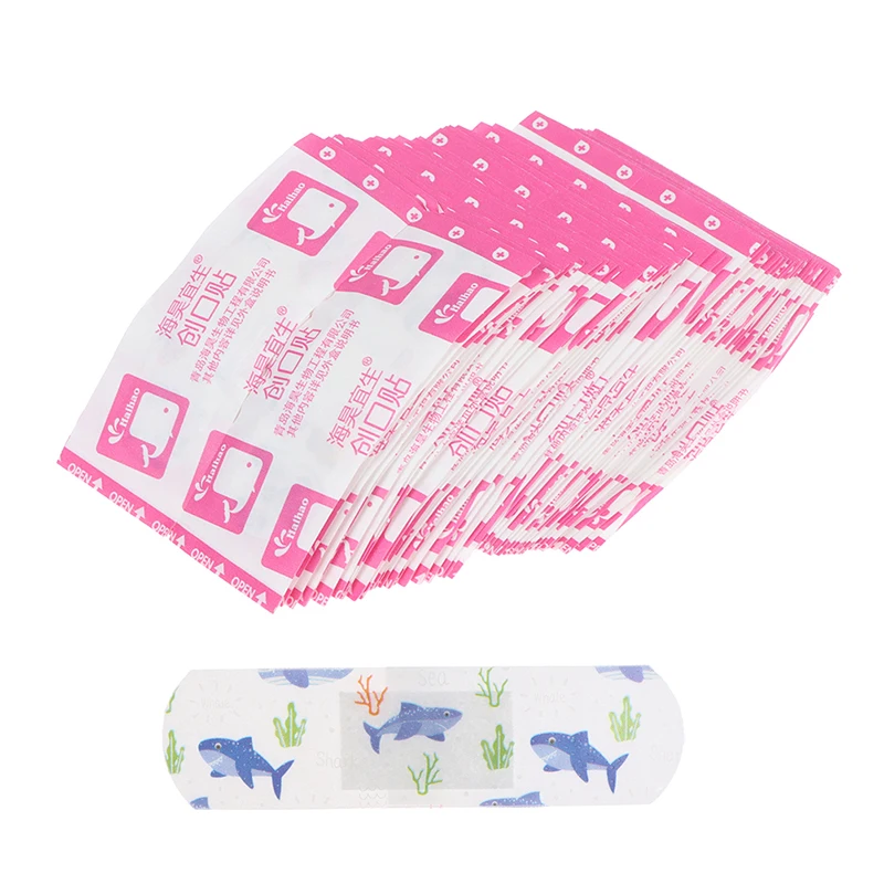 

100PCS/Pack Waterproof Cute Cartoon Band Aid Hemostasis Adhesive Bandages First Aid Emergency Kit For Kids Children