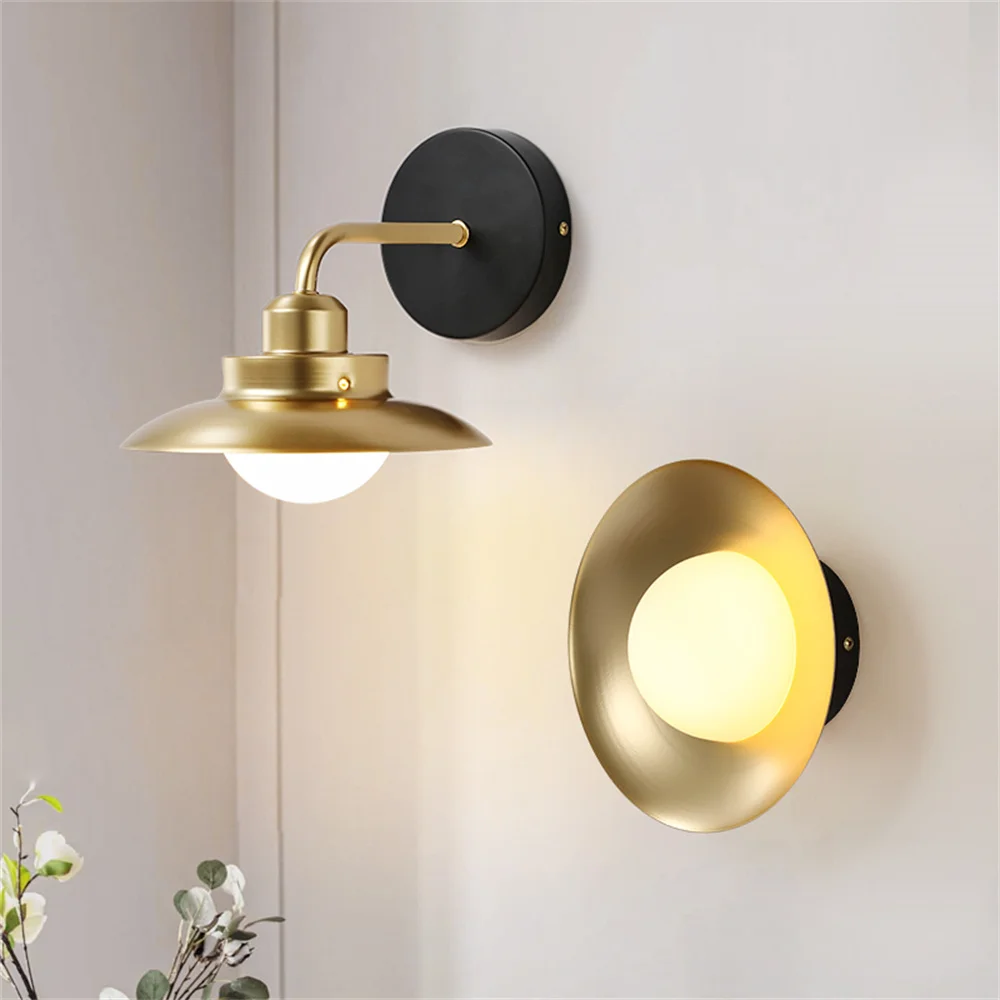 

Nordic Modern LED Wall Light Loft Gold Iron Glass Sconce For Bathroom Bedroom Bedside Wall Lamp Home Decor Fixture Lampara Pared