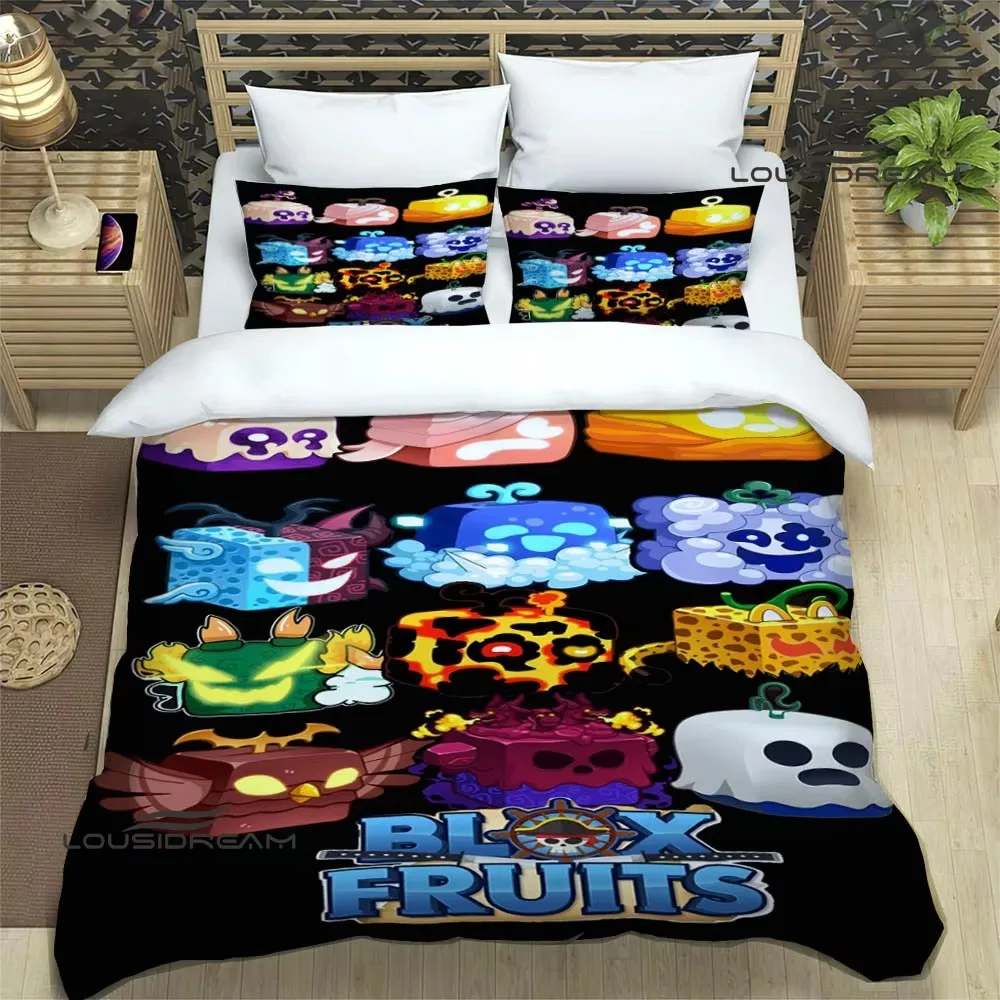 3D game B-blox fruits Bedding Sets exquisite bed supplies set duvet cover comforter bedding luxury birthday gift
