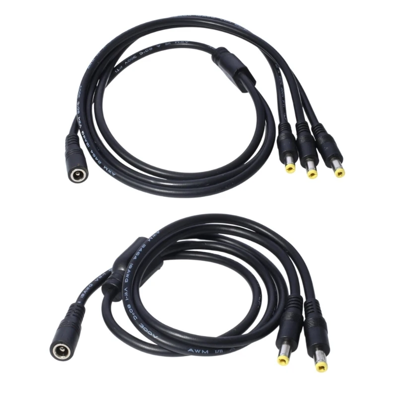 

18AWG Cable 5.5x2.5mm 1 Male To 2/3 Female Splitter Power Cord Wire 120W