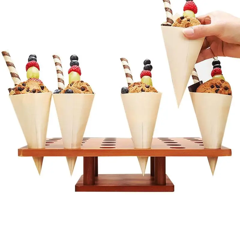 

Ice Cream Cone Holder Stand Food Cone Display Stand Cone Holder With 36 Holes Display Stand Snack Tray For Wedding Hand Roll