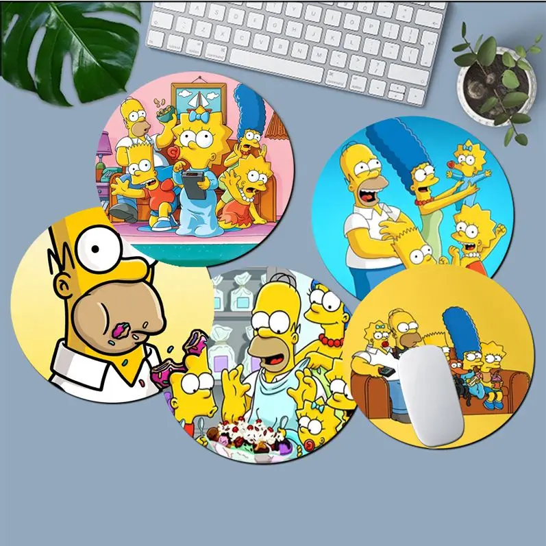

Disney Anime Mouse Pad Cartoon Simpsons-s Anti-Slip Round Gaming Mouse Pad Desk Pad Mause Pad Office Desk Set Accessories