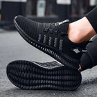 Мужские кроссовки из сетчатого материала, черные дышащие кроссовки для бега, повседневная обувь для ходьбы, весна-лето 2022