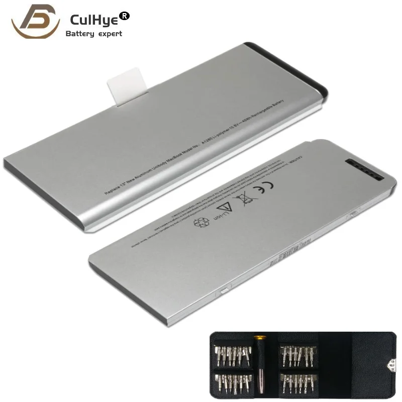 Аккумулятор для ноутбука A1278 A1280 45 Вт/ч (13 дюймов, последняя Алюминиевая версия 2008), алюминиевый корпус MB467LL/A / MB466LL/A 10,8 В