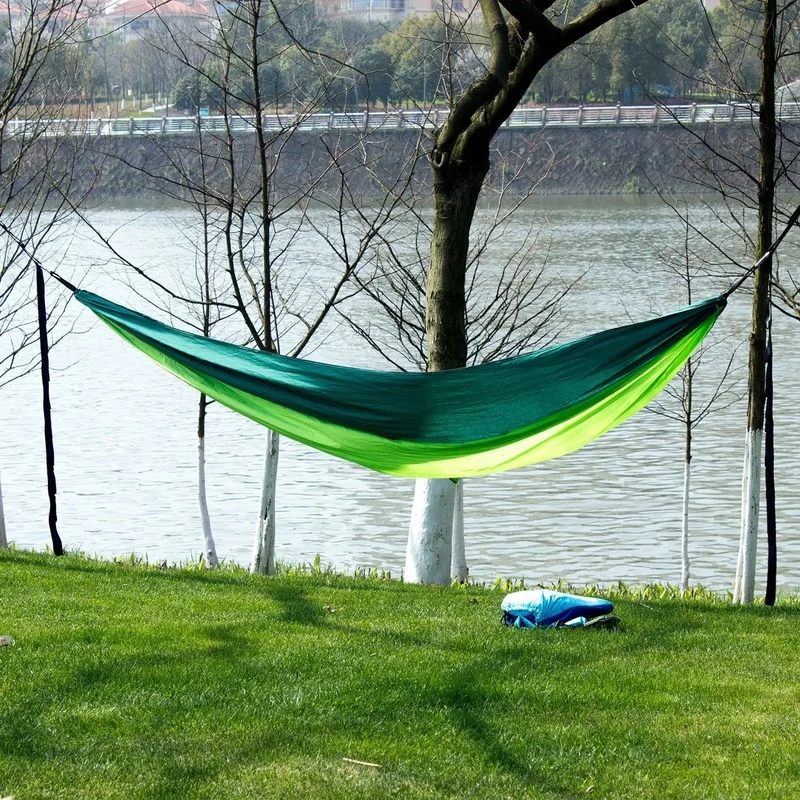 

270x140cm Outdoor Hammock Can Bear 300kg with Adjustable Straps Single and Double Travel Park Field Portable Nylon Hammock