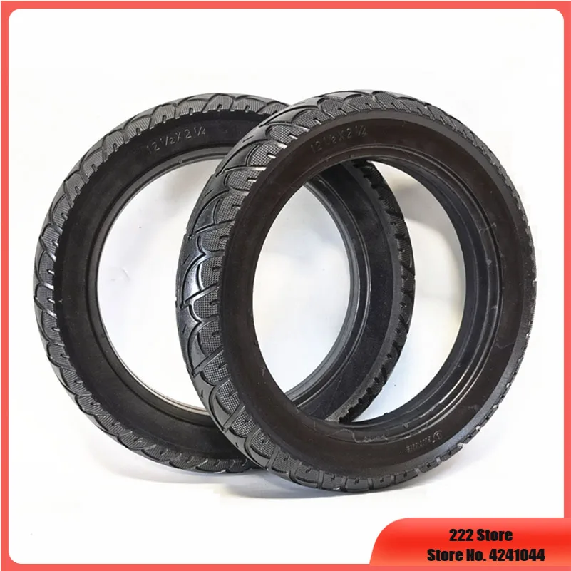 

12 Inch 12 1/2x2 1/4 47/57 Bike Folding Electricscooter Wheel Tire 12 1/2 X 2 1/4 62-203 Solid Tyre Fits Many Gas Scooter E-bike