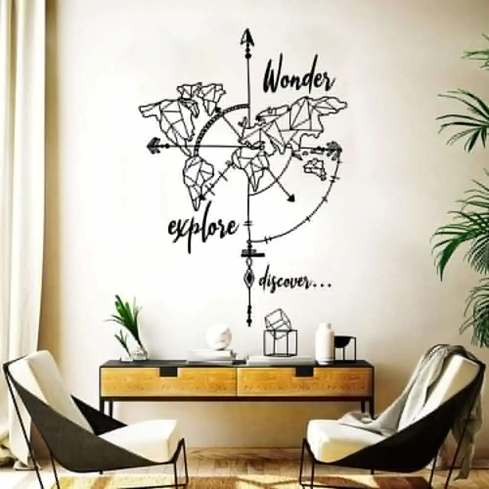 Большая карта мира с ручным рисунком, фотография, офис, кемпинг, изучение путешествий, настенная наклейка, виниловый домашний декор для спальни