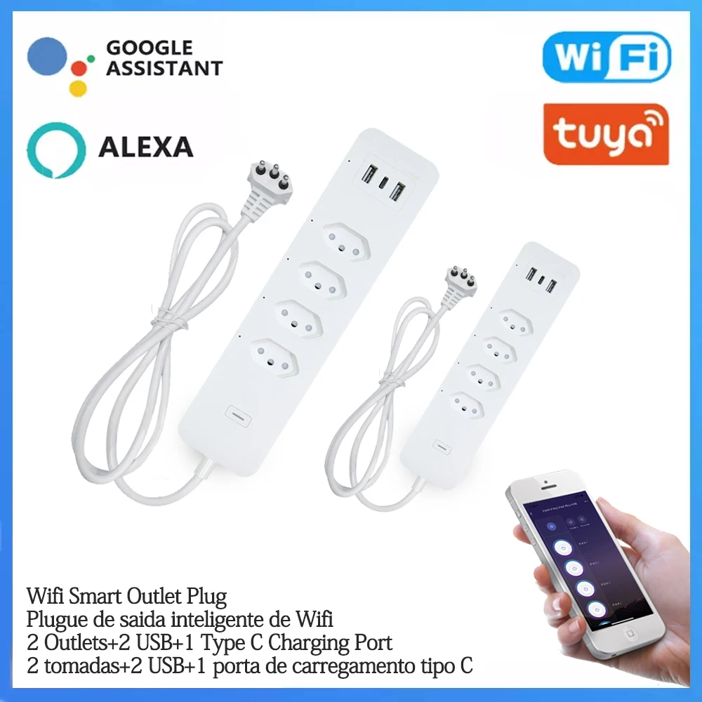 

Удлинитель Tuya с поддержкой Wi-Fi и USB Type-C