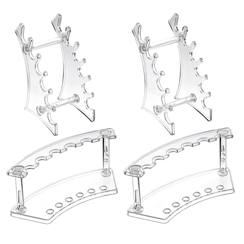 

4 Pieces Pen Holder Display Stand Pen Plastic Stands Clear Pen Rack Organizer Nail Brush Holder Stand For Make Up Brush