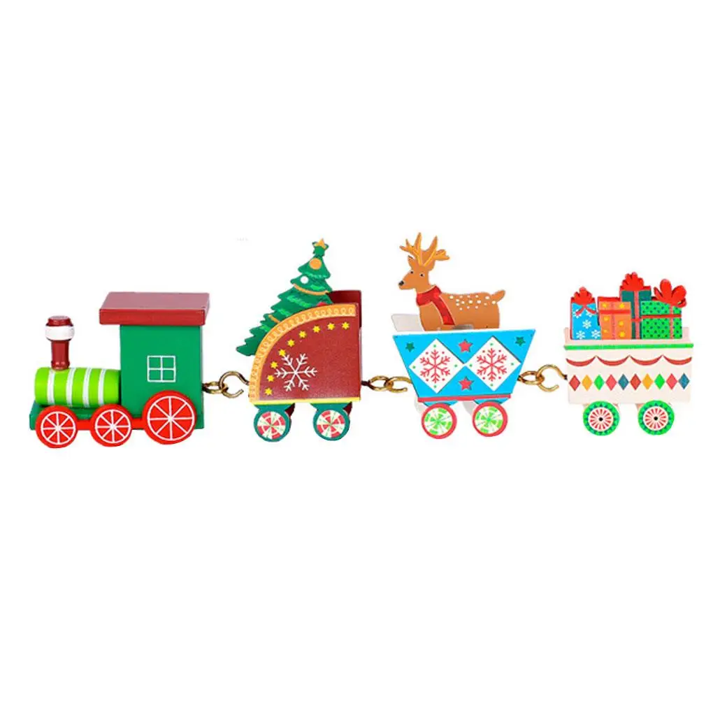 

Merry Christmas Small Train Ornaments Wooden Christmas Party Kindergarten Decoration 2022 New Year Xmas Train Kids Toys Gift