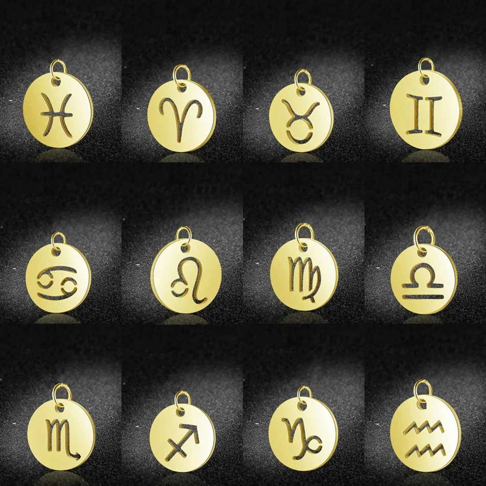 12 дюймов Zodia подвеска со знаком 10 шт. ювелирные изделия из нержавеющей стали
