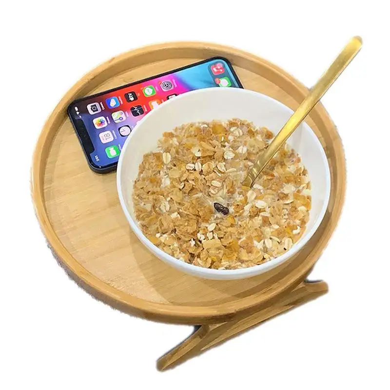 

Sofa Side Tables Tray Natural Wooden Sofa Armrest Clip-On Tray Sofa Arm Clip Table Armrest Tray Table For Eating And Drink