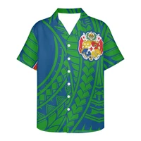 2022 mens shirts polynesian traditional tonga logo print spring and summer clothes short sleeved new design v neck mens shirts