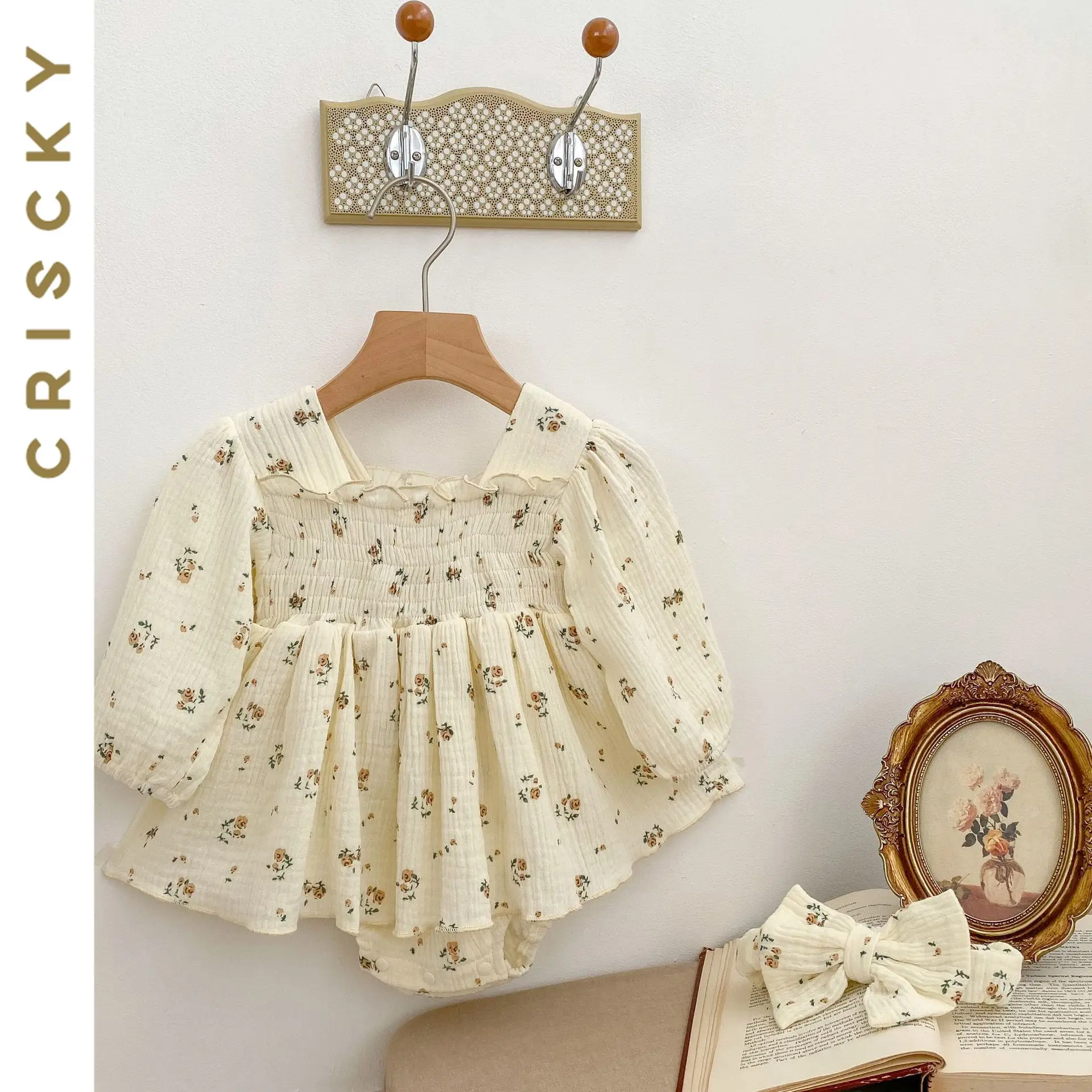 

Autumn Baby Bodysuit for Girls Newborn Clothing Long Sleeve Floral Baby Girls Princess Toddler Infant Bodysuits 2023